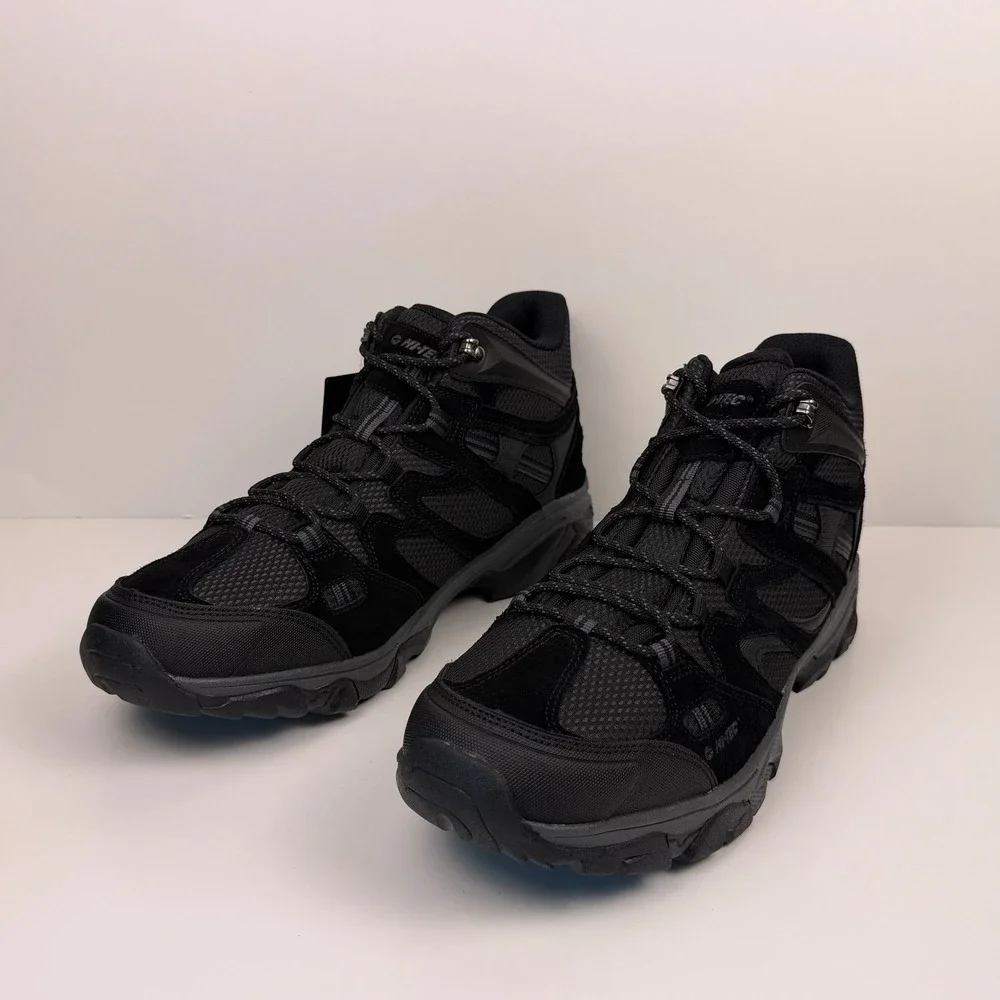 Hi-Tec Ravus Mid NWP Hiking Boot Men's Size 13 Black/Black CH80478M-BB